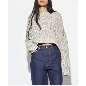 JAMES STREET CO Sz XS Textured Blake Oversize Crop Pullover Sweater